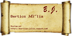 Bertics Júlia névjegykártya